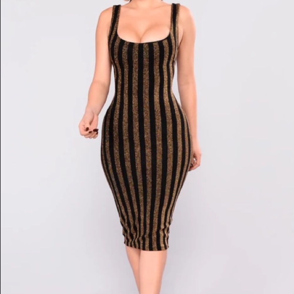 Fashion Nova Feast Stripped Dress